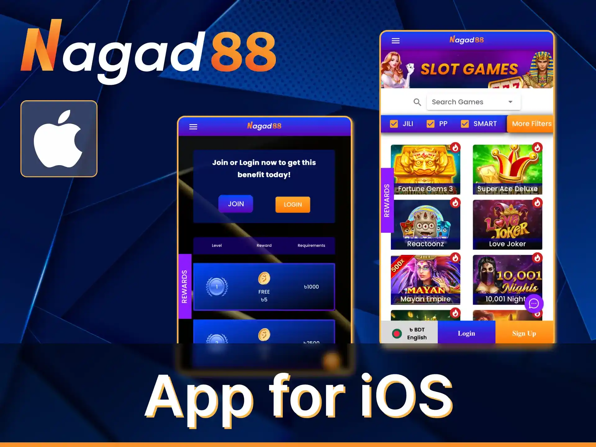You can place bets on your iOS phone using the Nagad88 app.