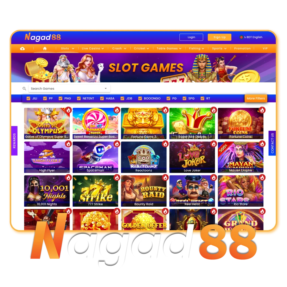 Play slots online at Nagad88 Bangladesh.